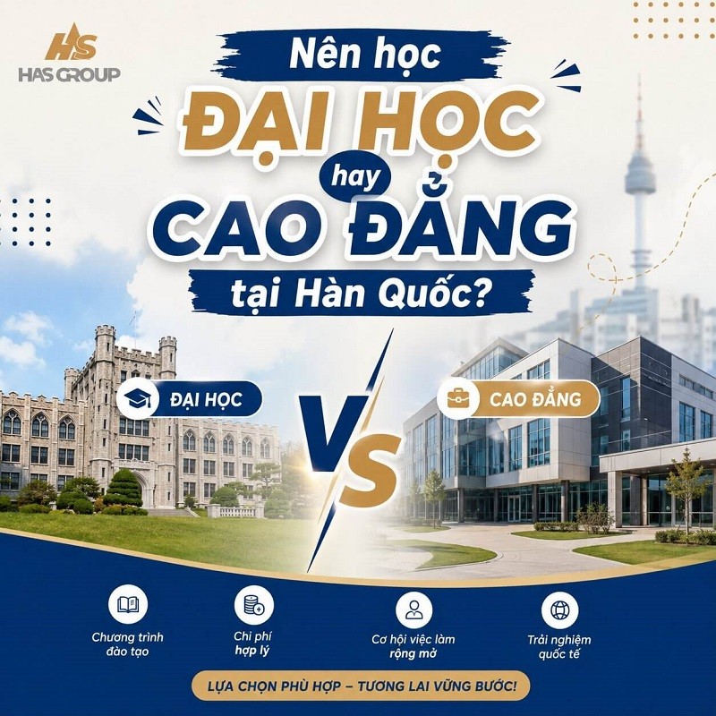 Nên học đại học hay cao đẳng tại Hàn Quốc? So sánh chi tiết để chọn đúng